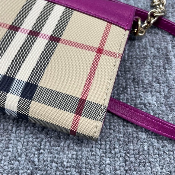 100% Authentic Burberry Henley Pink/Brown Leather Shoulder Bag - Picture 3 of 15